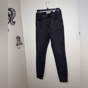 Everlane Black/ Charcoal High Rise Skinny Jeans Womens size 28